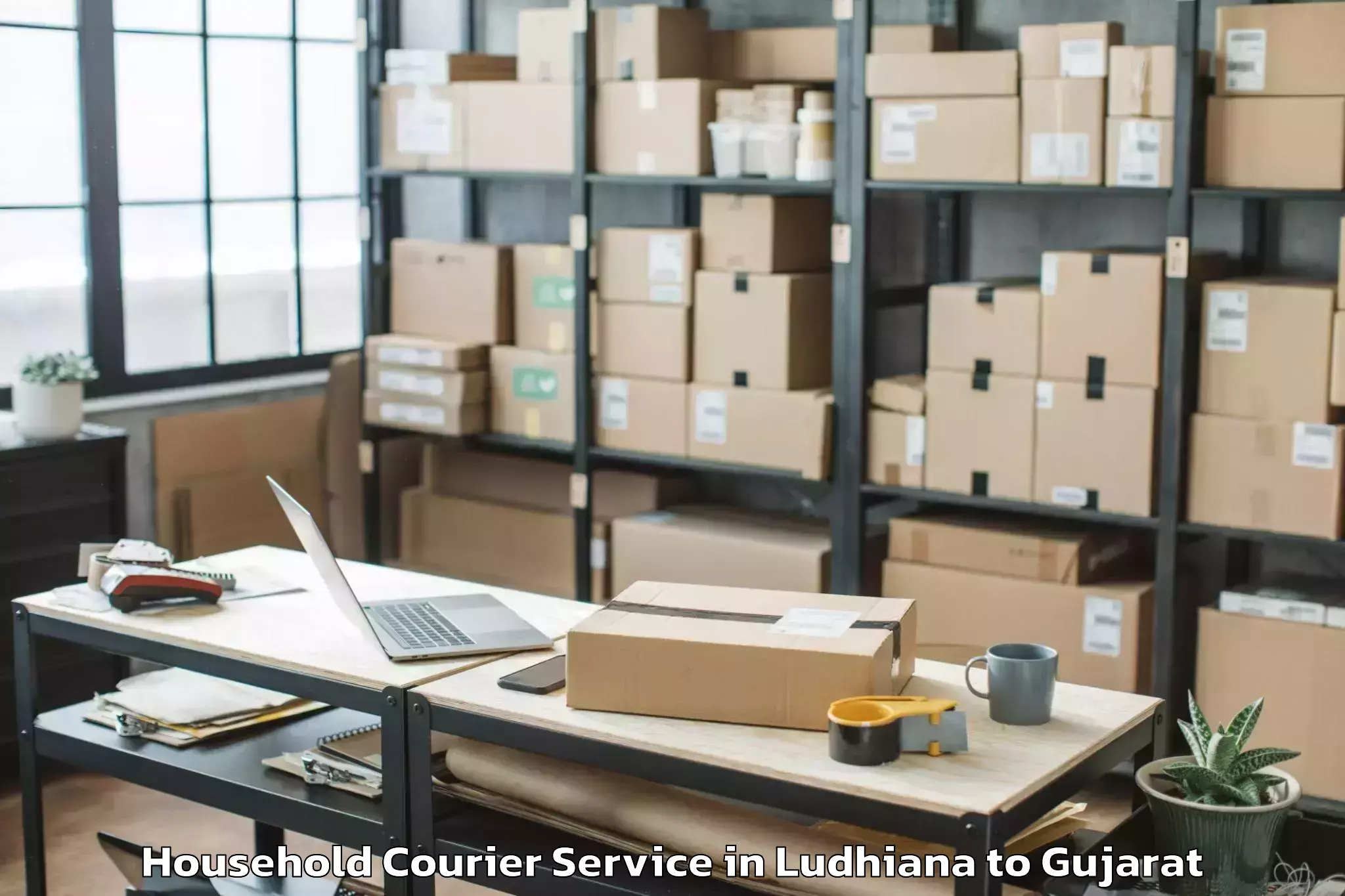 Reliable Ludhiana to Damnagar Household Courier